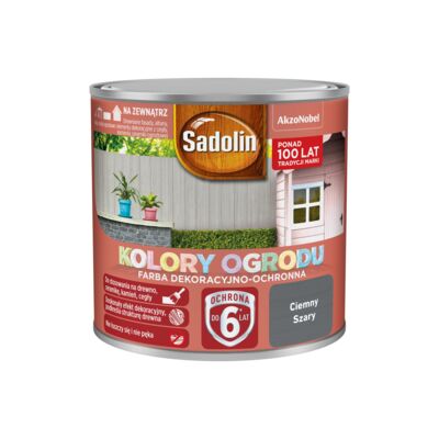 Farba dekoracyjno-ochronna Kolory Ogrodu Ciemny Szary 0,25 l Sadolin