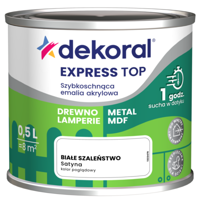 Szybkoschnąca emalia akrylowa EXPRESS TOP Białe szaleństwo 0,5 l Dekoral