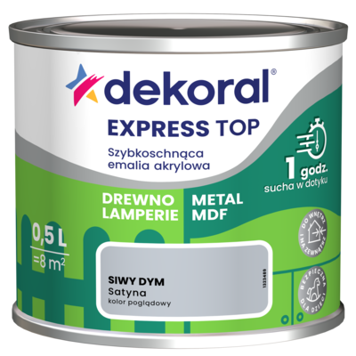 Szybkoschnąca emalia akrylowa EXPRESS TOP Siwy dym 0,5 l Dekoral