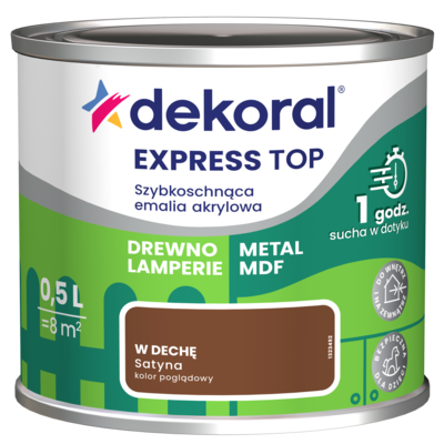 Szybkoschnąca emalia akrylowa EXPRESS TOP W dechę 0,5 l Dekoral