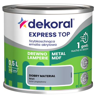 Szybkoschnąca emalia akrylowa EXPRESS TOP Dobry materiał mat 0,5 l Dekoral