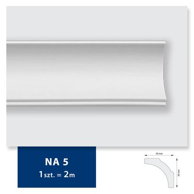 Listwa sufitowa z polistyrenu NA 5, 2 sztuki 200 x 3,9 x 3,9 cm biały DMS
