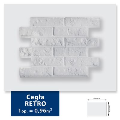 Pokrycia ścienne ze styropianu Cegła Retro 60 x 40 cm biały DMS