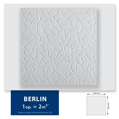 Kaseton sufitowy ze styropianu Berlin 2 m² 50 x 50 cm biały DMS