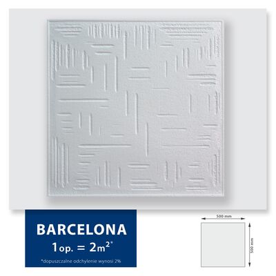 Kaseton sufitowy ze styropianu Barcelona 2 m² 50 x 50 cm biały DMS