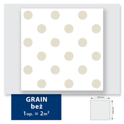 Kaseton sufitowy z polistyrenu Grain beż 2 m² 50 x 50 cm DMS