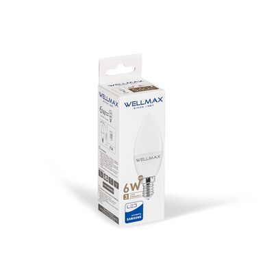 Żarówka ledowa Wellmax Samsung świeczka LED E-14 6 W neutralna