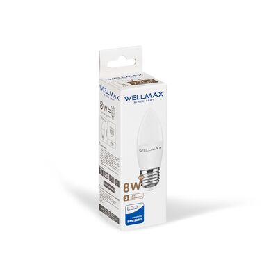 Żarówka ledowa Wellmax Samsung świeczka LED E-27 8 W neutralna