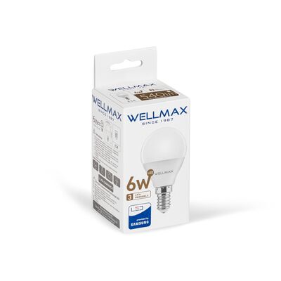 Żarówka ledowa Wellmax Samsung kulka LED E-14 6 W barwa neutralna