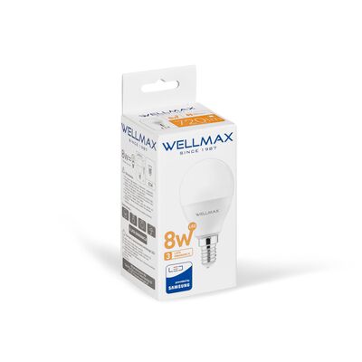 Żarówka ledowa Wellmax Samsung kulka LED E-14 8 W  barwa ciepła