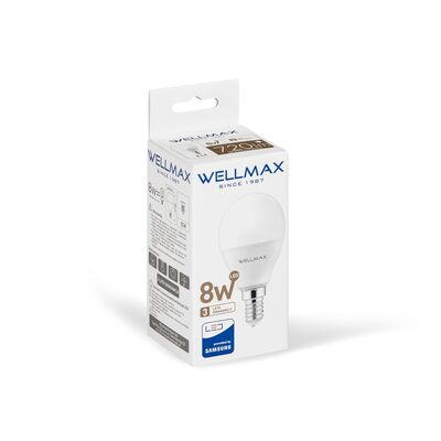 Żarówka ledowa Wellmax Samsung kulka LED E-14 8 W  barwa neutralna