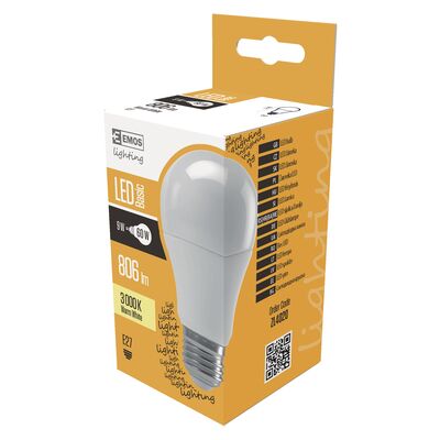 Żarówka LED A60 9W E27 ciepła biel