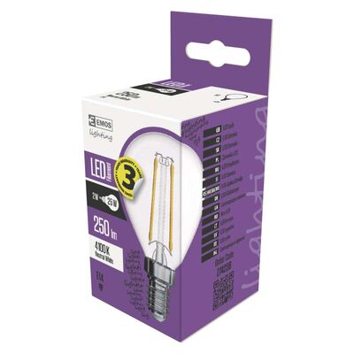 Żarówka LED Filament mini globe 2W E14 neutralna biel