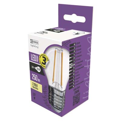 Żarówka LED Filament Mini Globe 2W E27 ciepła biel