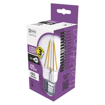 Żarówka LED Filament A60 4W E27 neutralna biel