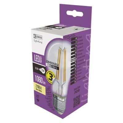 Żarówka LED Filament A60 8,5W E27 ciepła biel ściemnialna