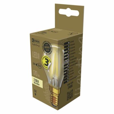 Żarówka LED Vintage mini globe 2W E14 ciepła biel+