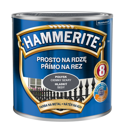 Farba Prosto Na Rdzę Połysk Ciemny Szary 0,25 l Hammerite
