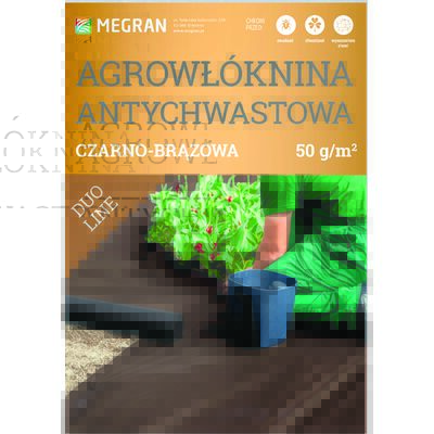 Agrowłóknina antychwastowa DUO-LINE 50 g brązowo-czarna 1,6 m x 100 mb