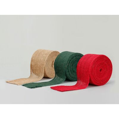 Taśma jutowa ozdobna 6 x 300 cm czerwona