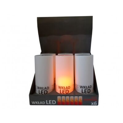 Wkład zniczowy LED płomień/tuba 14cm
