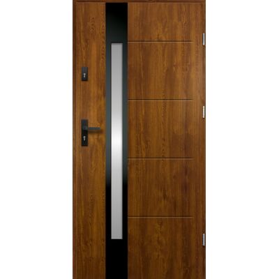 Drzwi zewnętrzne ARIADNA inox złoty dąb 80 prawe RADEX