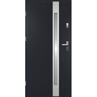 Drzwi zewnętrzne TEMIDAS lakomat inox antracyt 90 lewe RADEX