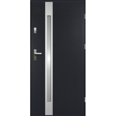 Drzwi zewnętrzne TEMIDAS lakomat inox antracyt 90 prawe RADEX