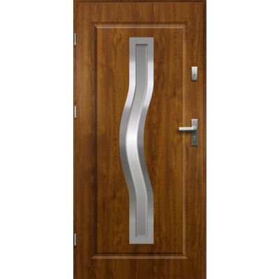 Drzwi zewnętrzne CERES lakomat inox złoty dąb 90 lewe RADEX