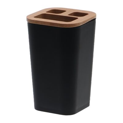 Kubek na szczoteczki czarny Bamboo Malva