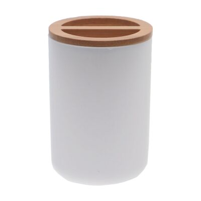 Kubek na szczoteczki biały Bamboo Malva