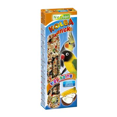 Kolba dla średnich papug z  kokosem i bananami Nestor