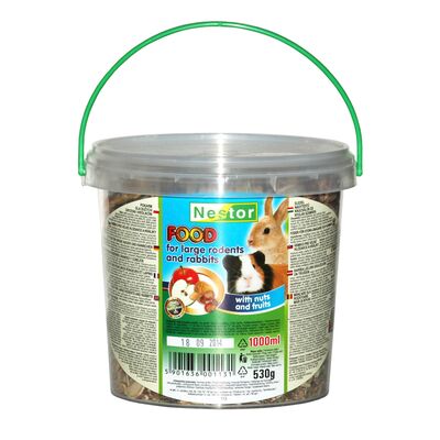 Pokarm dla dużych gryzoni i królików orzechowo-owocowy – wiaderko 1000 ml Nestor