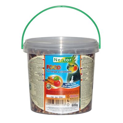 Pokarm dla średnich papug owocowo-warzywny – wiaderko 1000 ml Nestor