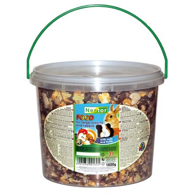 Pokarm dla dużych gryzoni i królików orzechowo-owocowy – wiaderko 3000 ml Nestor