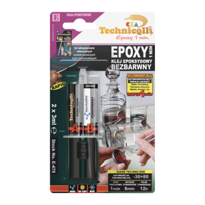 Klej epoksydowy 1 min bezbarwny 2 x 3 ml