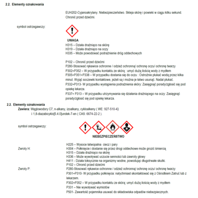 Klej do PP, PE, PTFE 8 g + 8 ml