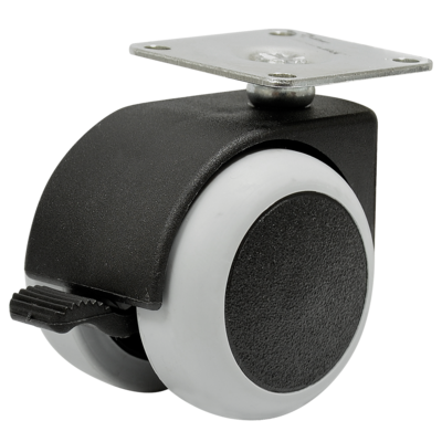 Kółko meblowe 50 mm/40 kg z hamulcem płyta mocująca do paneli