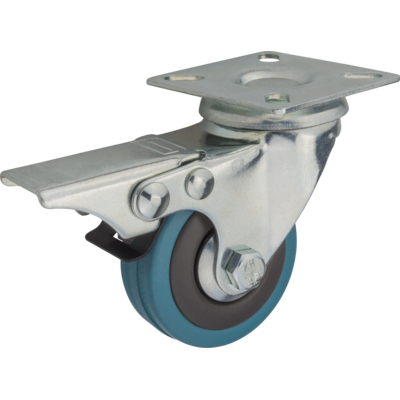 Zestaw jezdny obrotowy z hamulcem 50 mm/40 kg płyta mocująca bieżnik gumowy