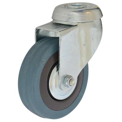 Zestaw jezdny obrotowy 75 mm/50 kg otwór mocujący bieżnik gumowy