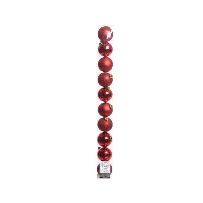 Bombka gładka czerwona 6 cm 10 sztuk