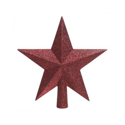 Czubek choinkowy brokatowy gwazda bordowa