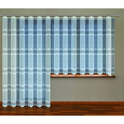 Firana z taśmą marszczącą ze srebrną nicią 160 x 300 cm