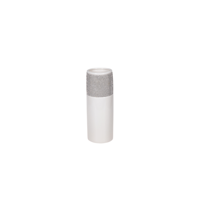 Wazon ceramiczny biały z cyrkoniami 38 cm