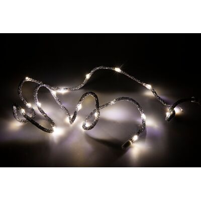 Lampki 20 LED brokatowa tuba na baterie ciepły biały
