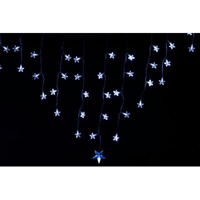 Lampki zewnętrzne kurtyna gwiazdki 50 LED 300 x 55 cm zimny biały