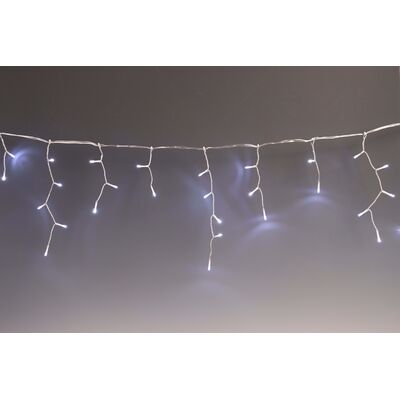 Lampki zewnętrzne kurtyna sople zwis 10/15/25 cm 130 LED zimny biały
