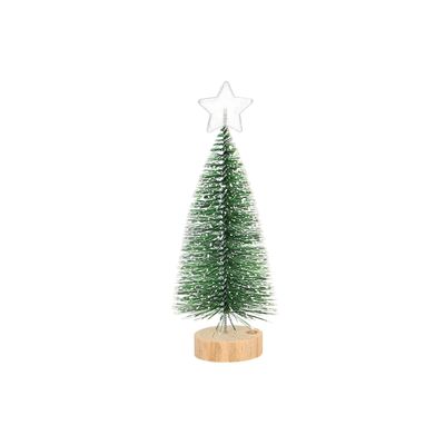 Choinka na podstawie drewnianej z gwiazdą 22 cm