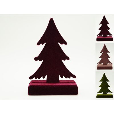 Figurka drewniana flokowana Choinka 21 cm