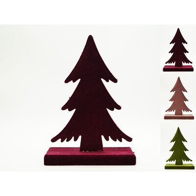 Figurka drewniana flokowana Choinka 26 cm